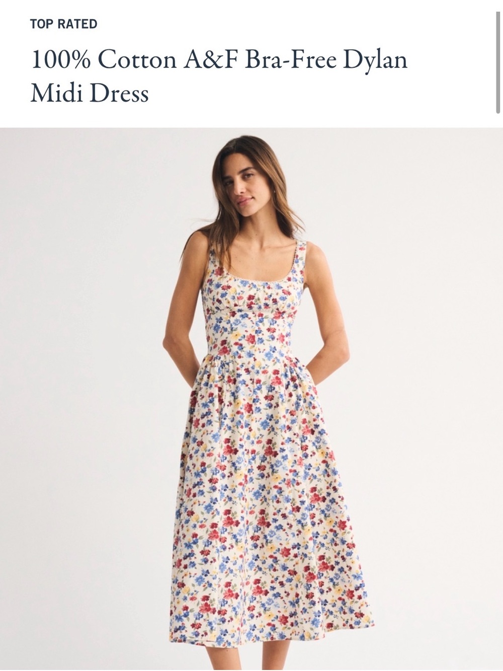Abercrombie & Fitch Bra Free Dylan Floral Midi Dress